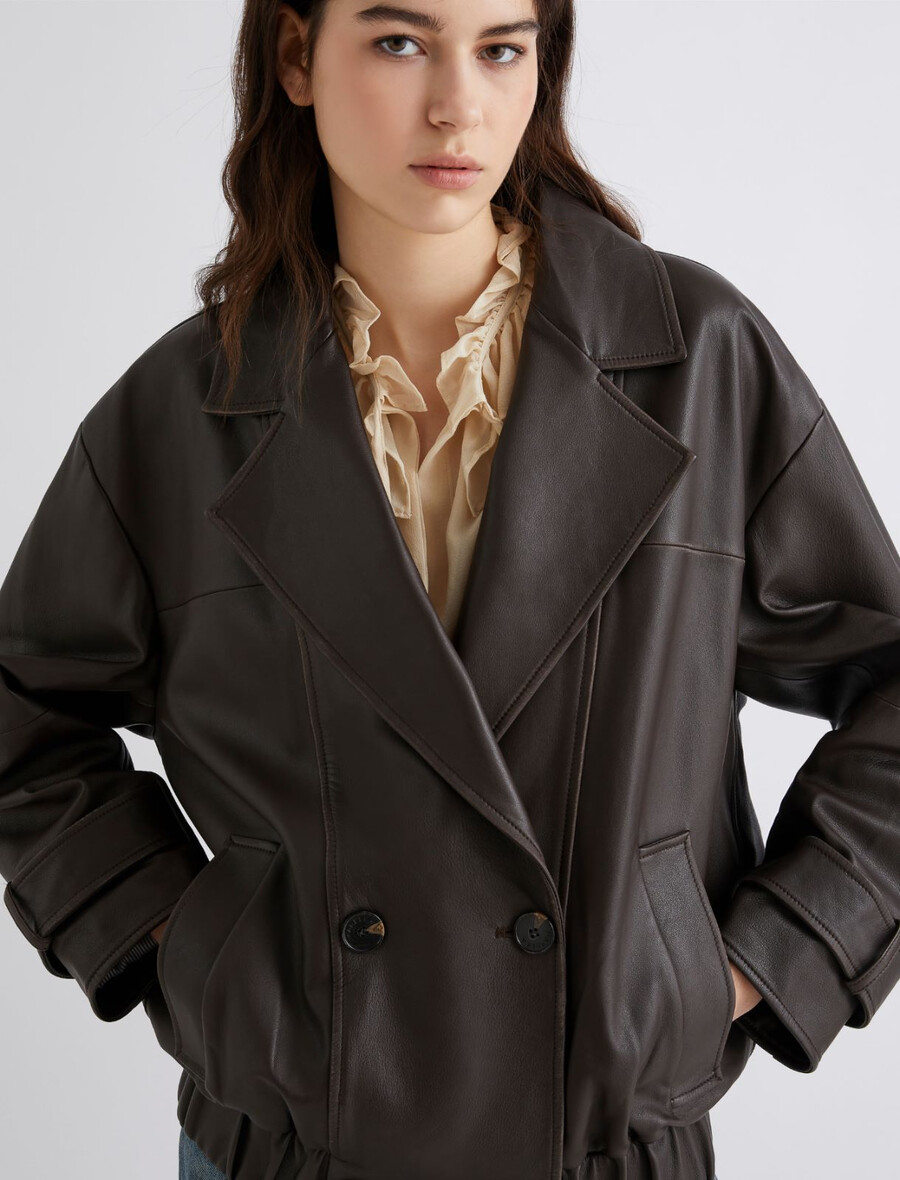 leder-peacoat - braun