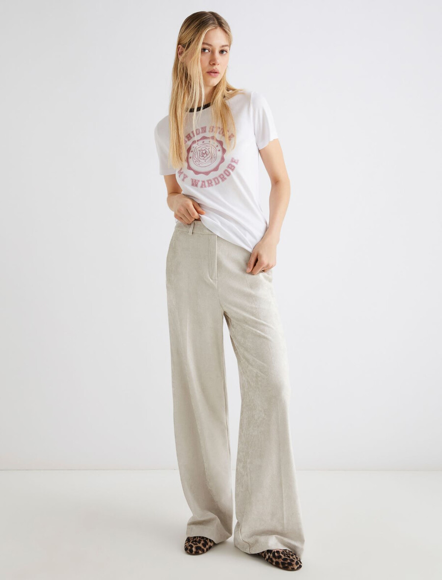 cordhose mit geradem schnitt – elfenbein