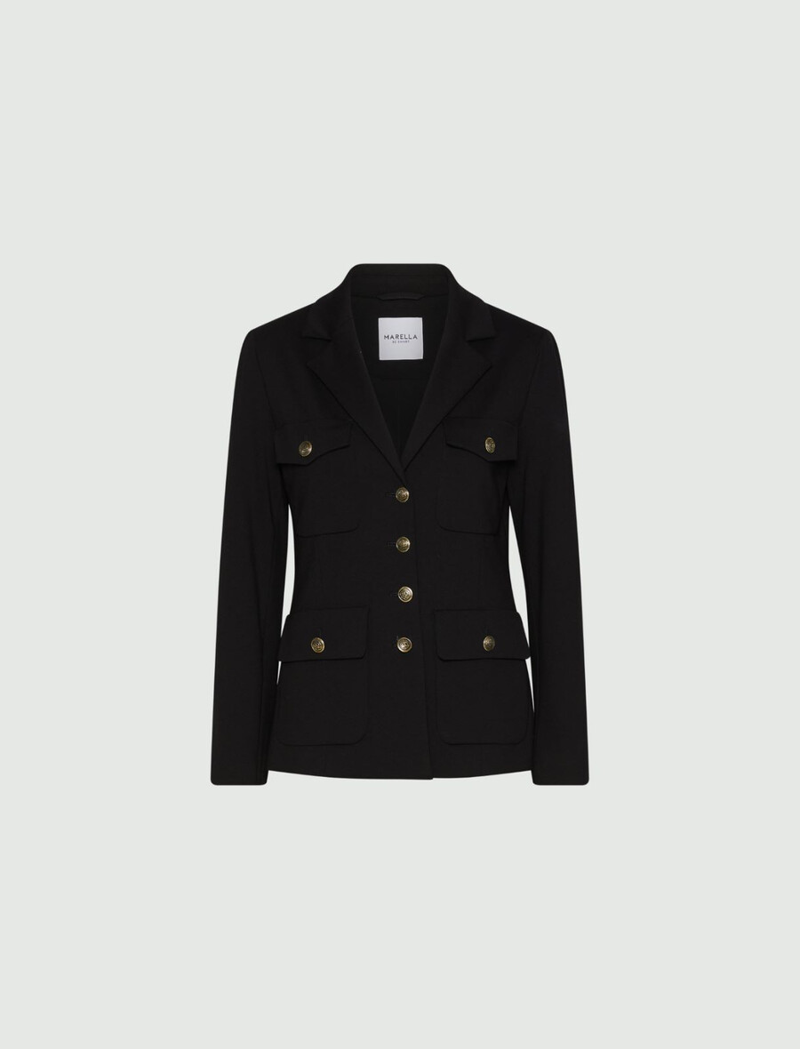 jersey-sahara-jacke - schwarz