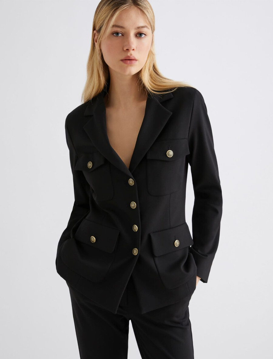 jersey-sahara-jacke - schwarz