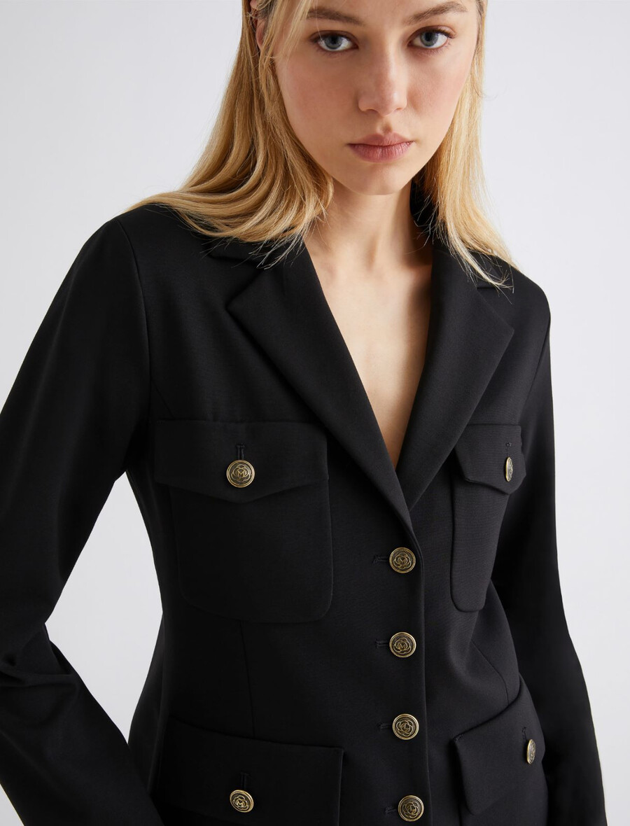 jersey-sahara-jacke - schwarz