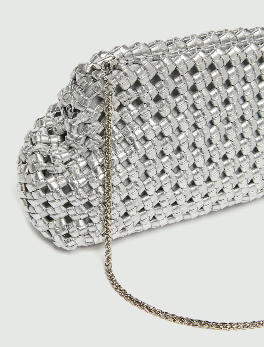 elegante kleine clutch – silber