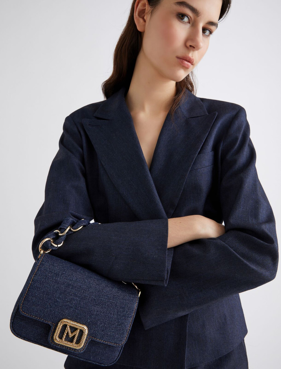 kleine jeans-tasche von le muse – marineblau