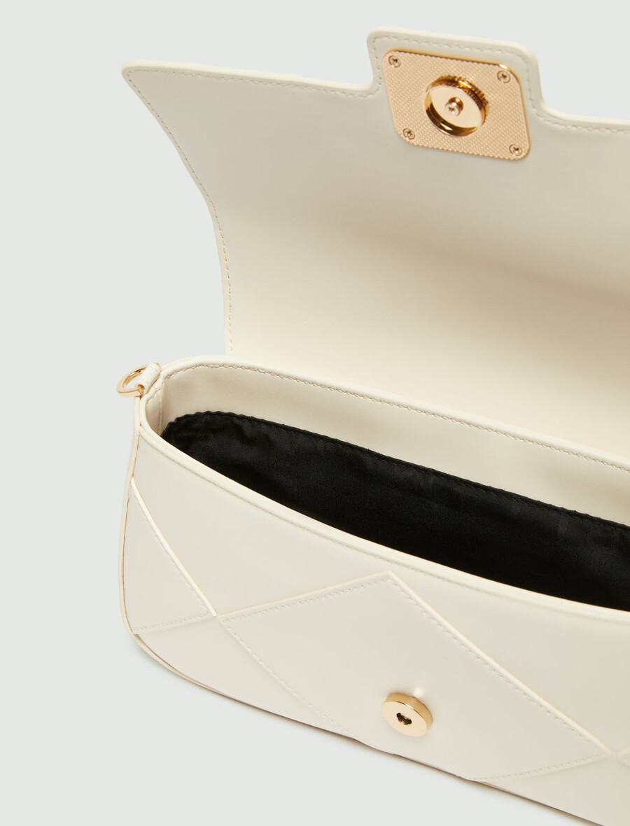 le muse mittelgroße tasche mit rautenmuster - elfenbein