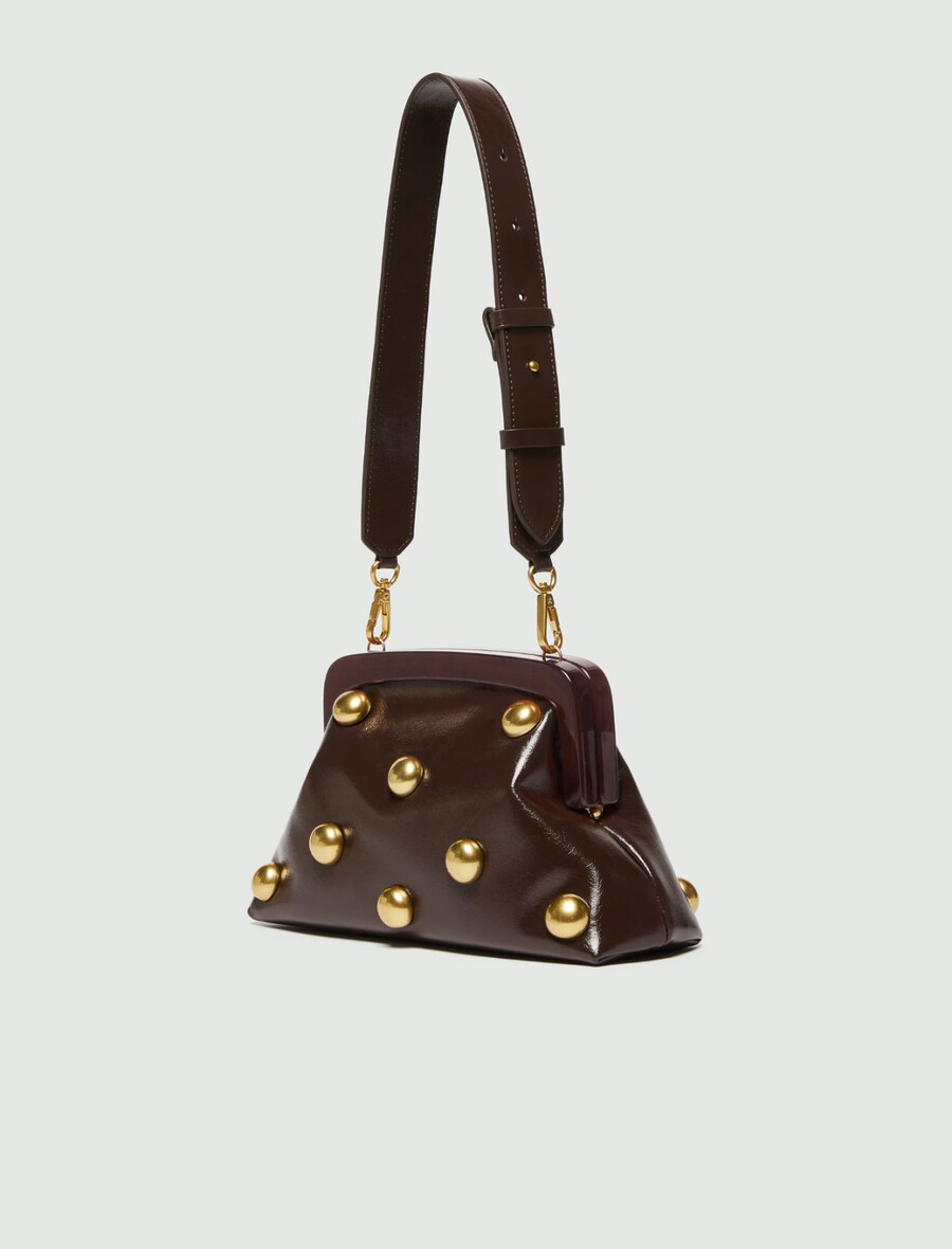 kleine lederclutch – dunkelbraun