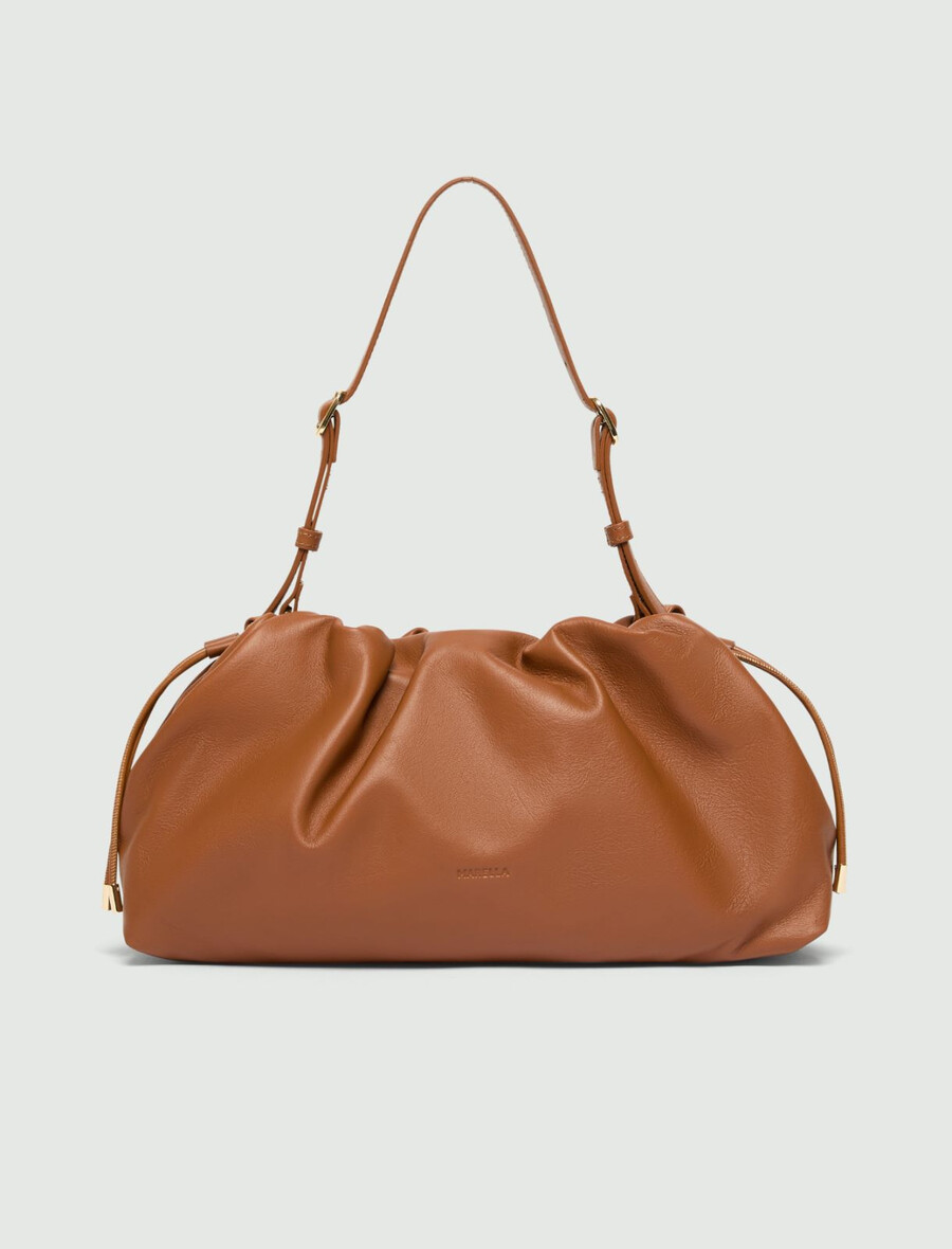 handtasche aus nappaleder - tabak