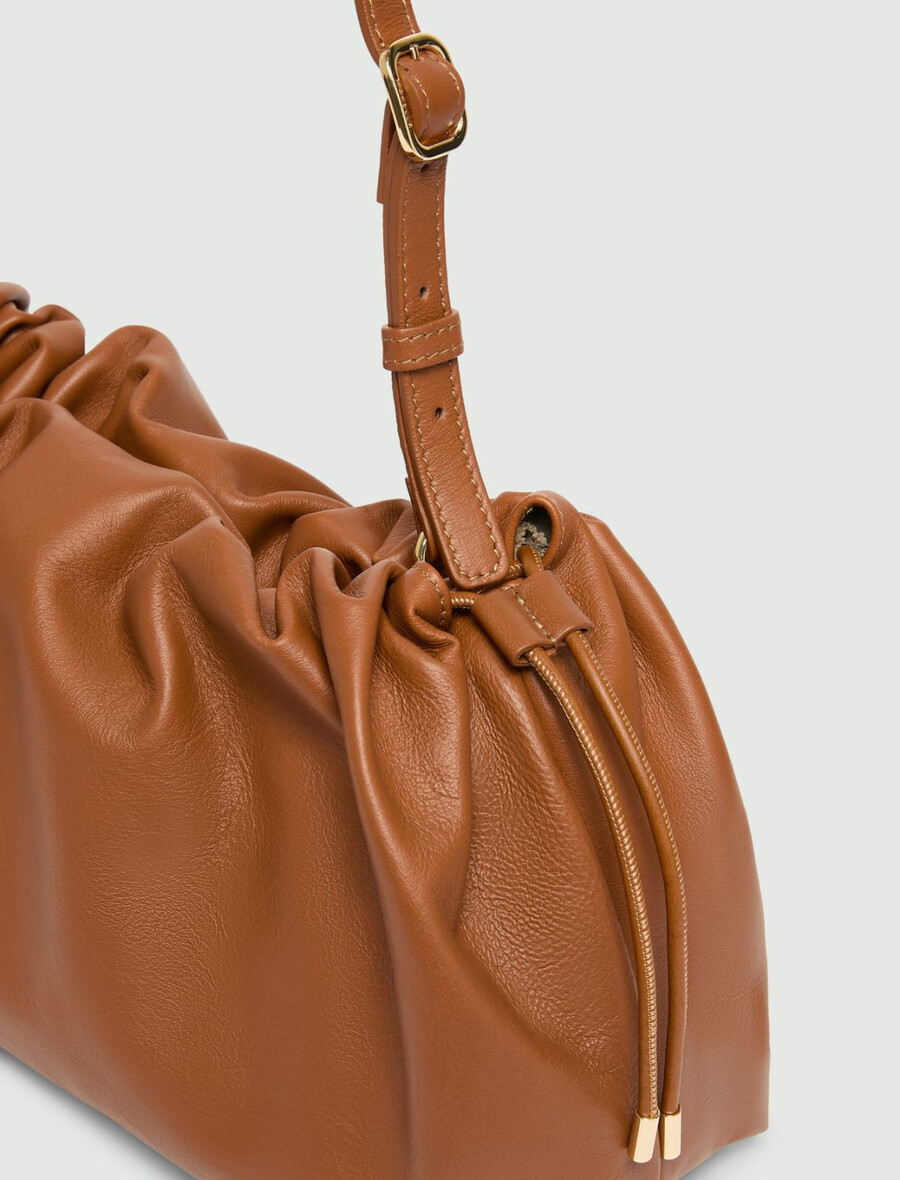 handtasche aus nappaleder - tabak