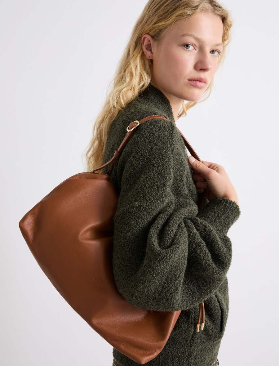handtasche aus nappaleder - tabak