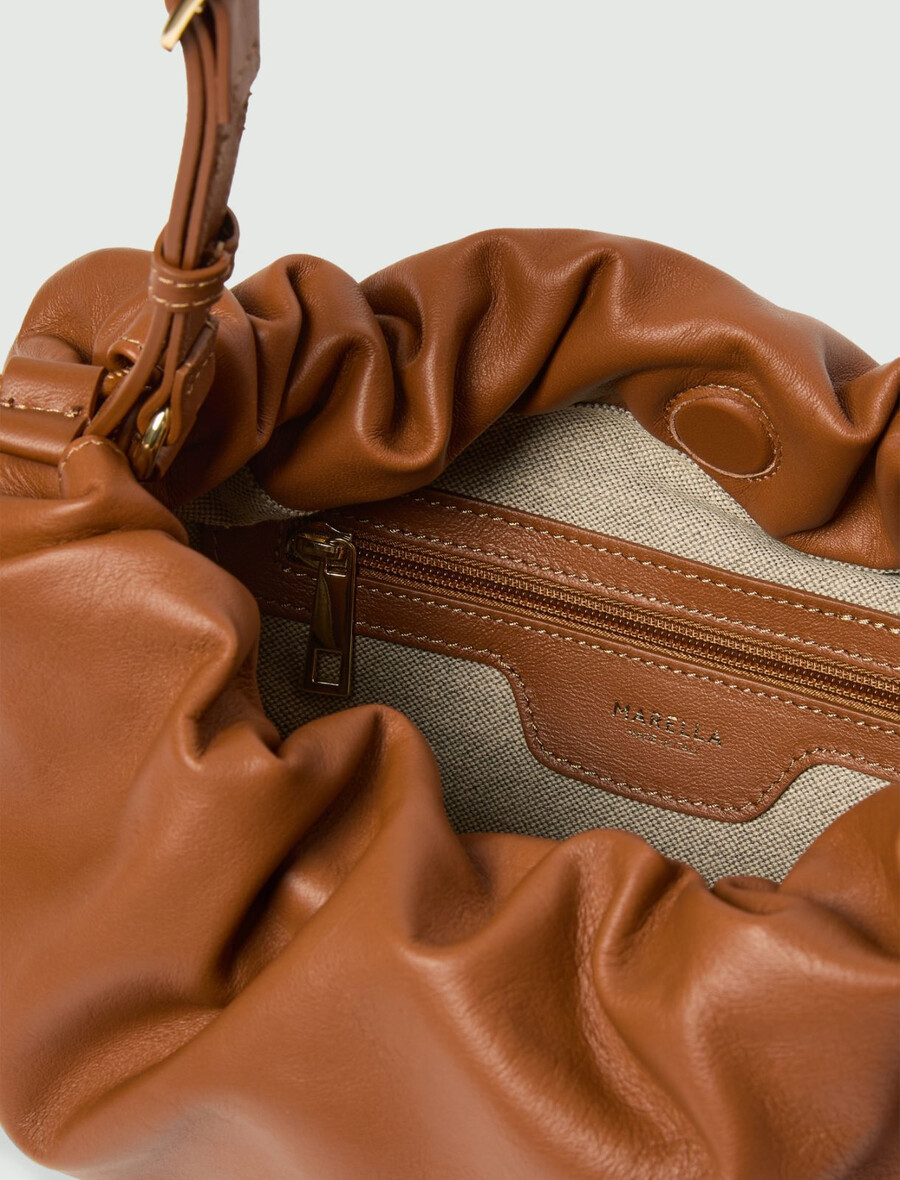 handtasche aus nappaleder - tabak