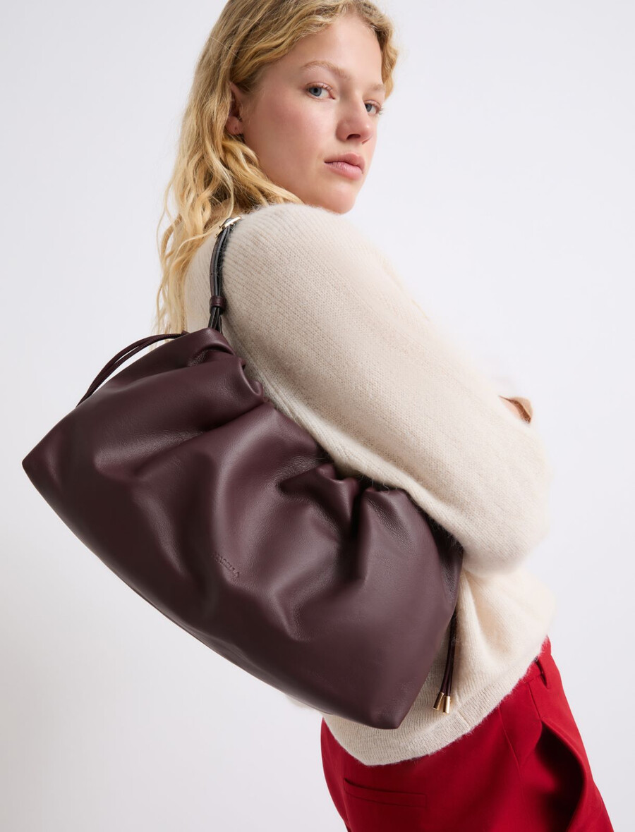 handtasche aus nappaleder - bordeaux