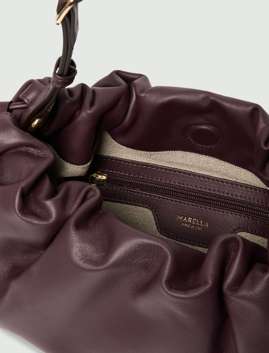 handtasche aus nappaleder - bordeaux