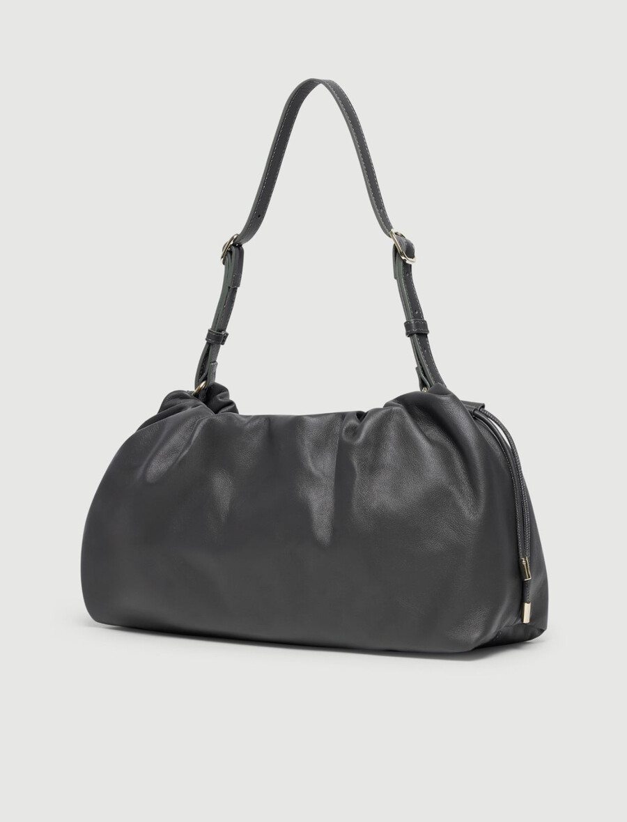 handtasche aus nappaleder – dunkelgrau
