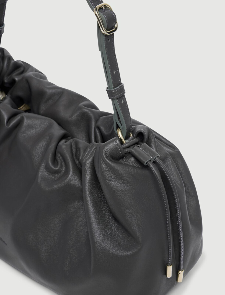 handtasche aus nappaleder – dunkelgrau
