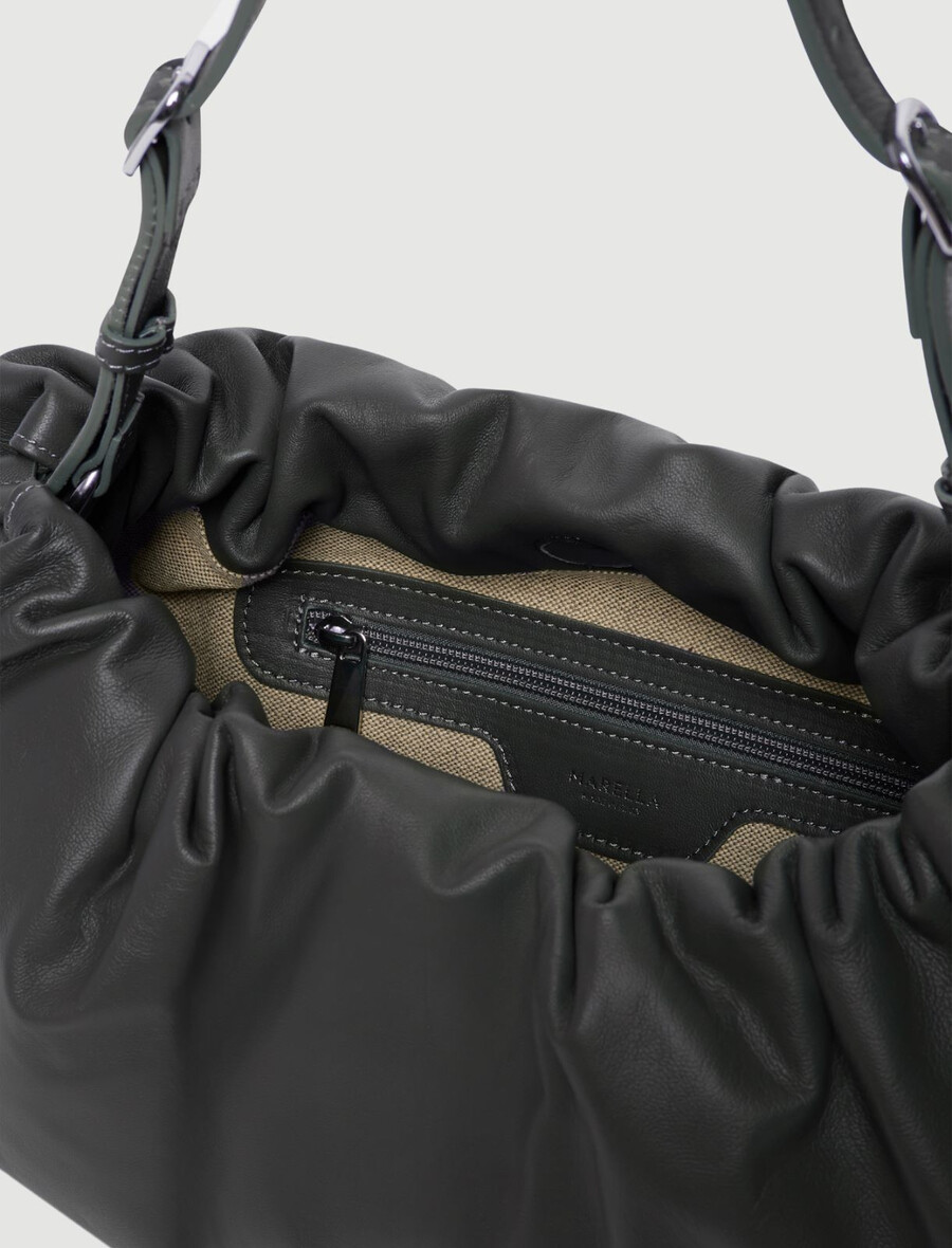 handtasche aus nappaleder – dunkelgrau