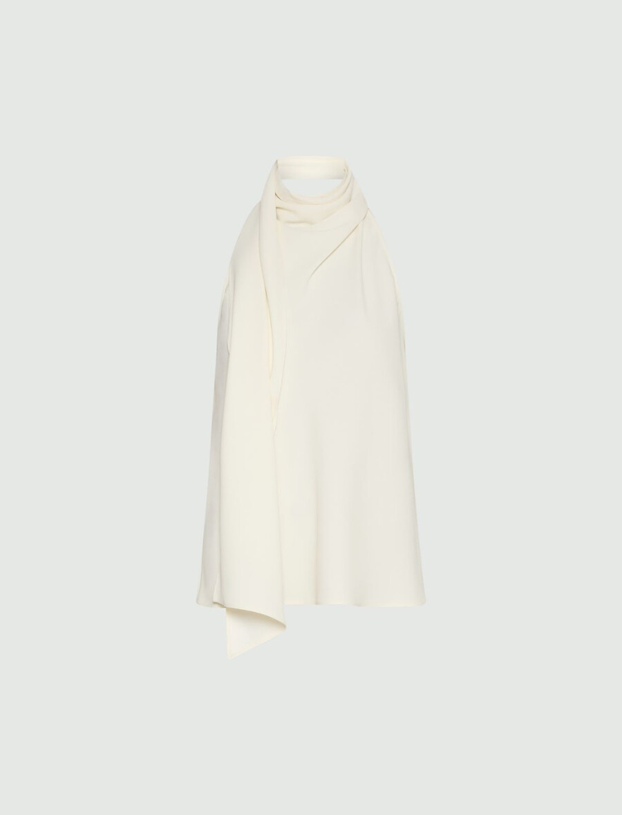 envers satin-neckholder-top – wolle weiss