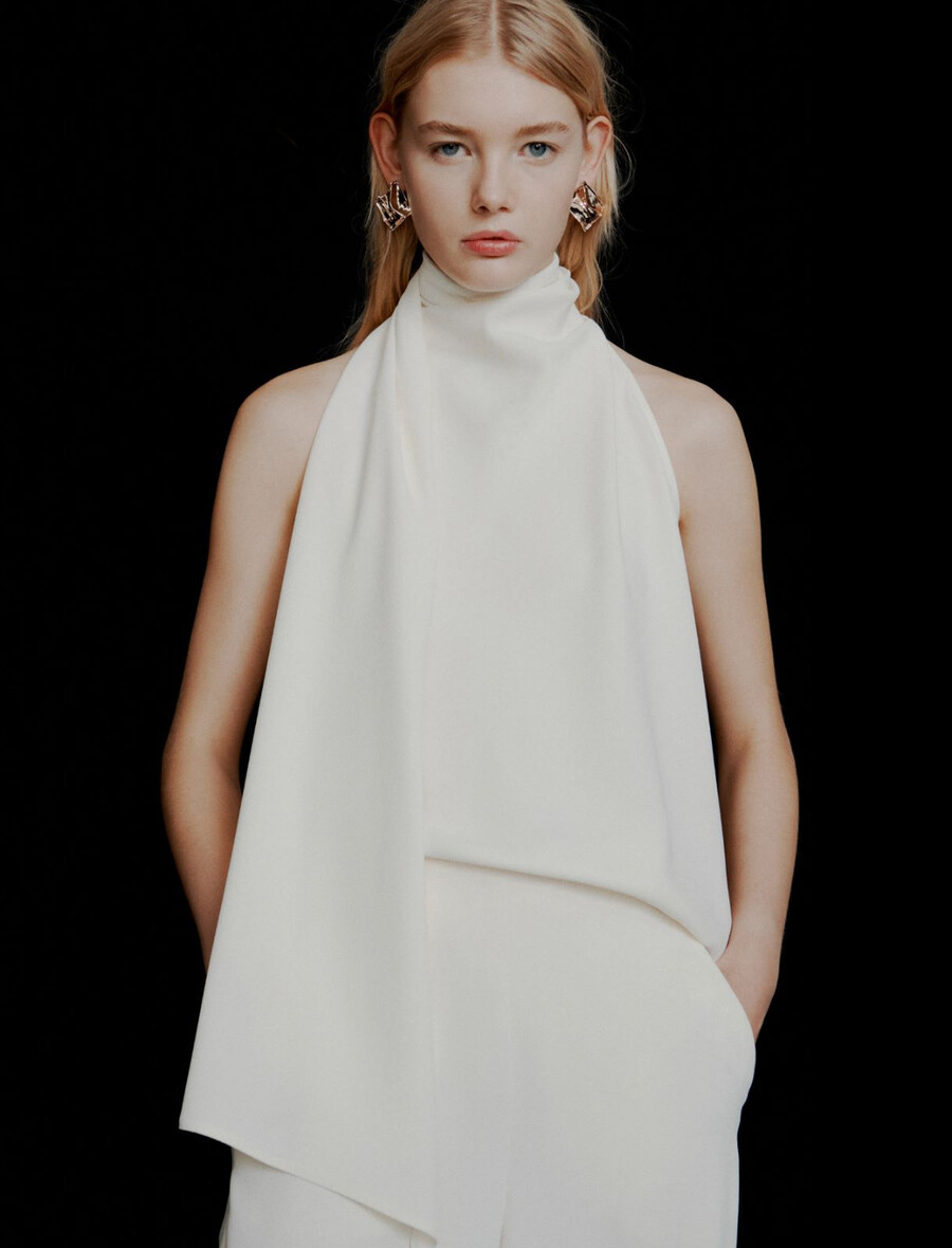 envers satin-neckholder-top – wolle weiss