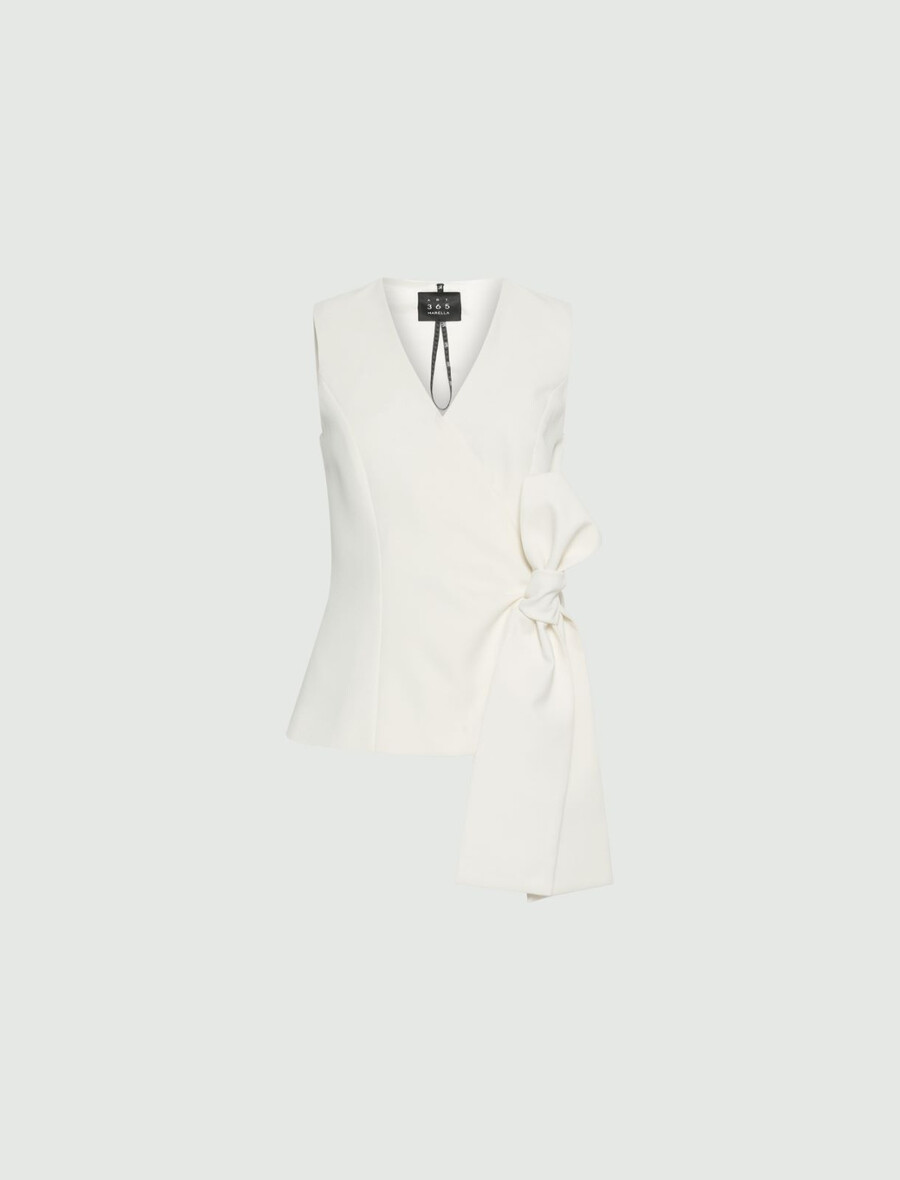 envers satin-top zum binden - wolle weiss