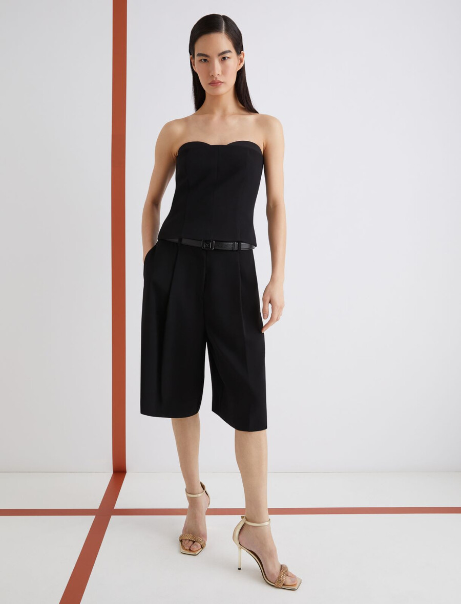 envers satin-korsett-top – schwarz