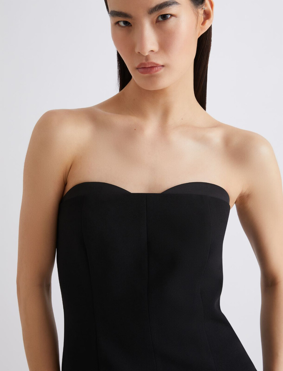 envers satin-korsett-top – schwarz