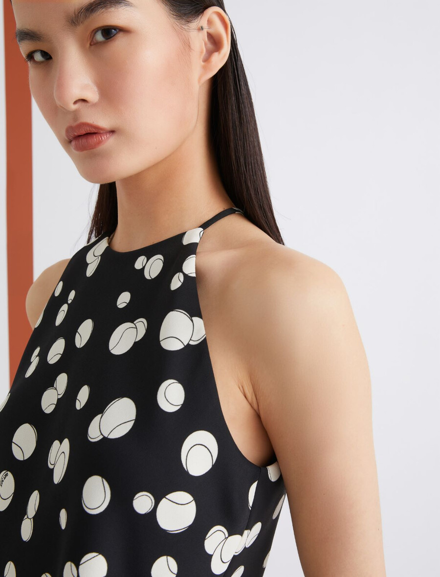 Ärmelloses top mit print – schwarz
