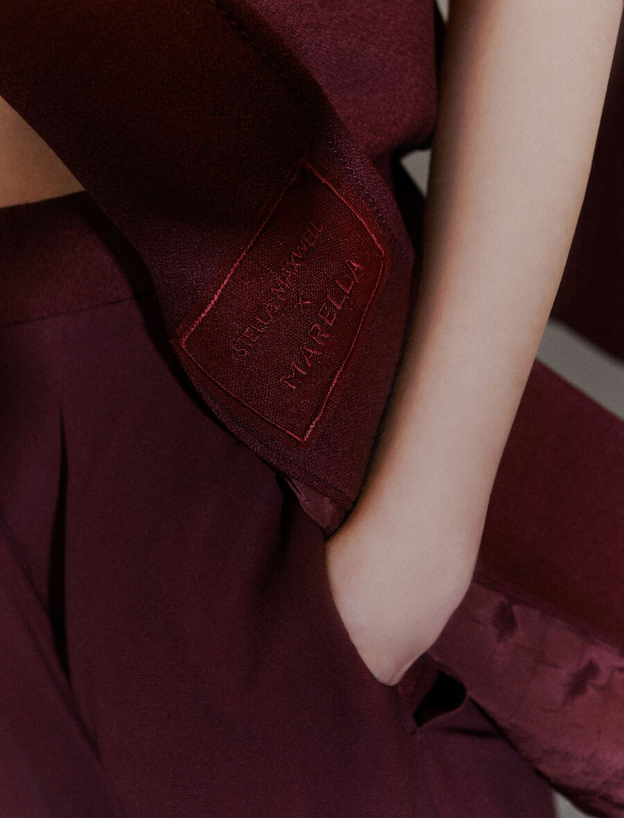 Ärmelloses blazer-top – bordeaux