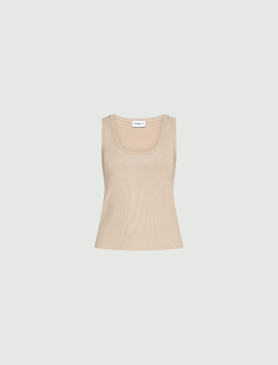 rippstrick-jersey-top – beige