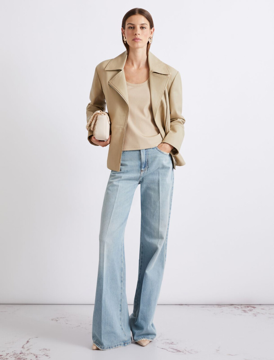 rippstrick-jersey-top – beige