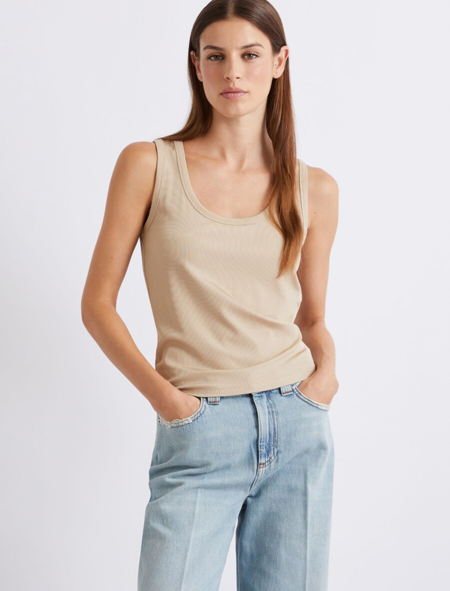 rippstrick-jersey-top – beige