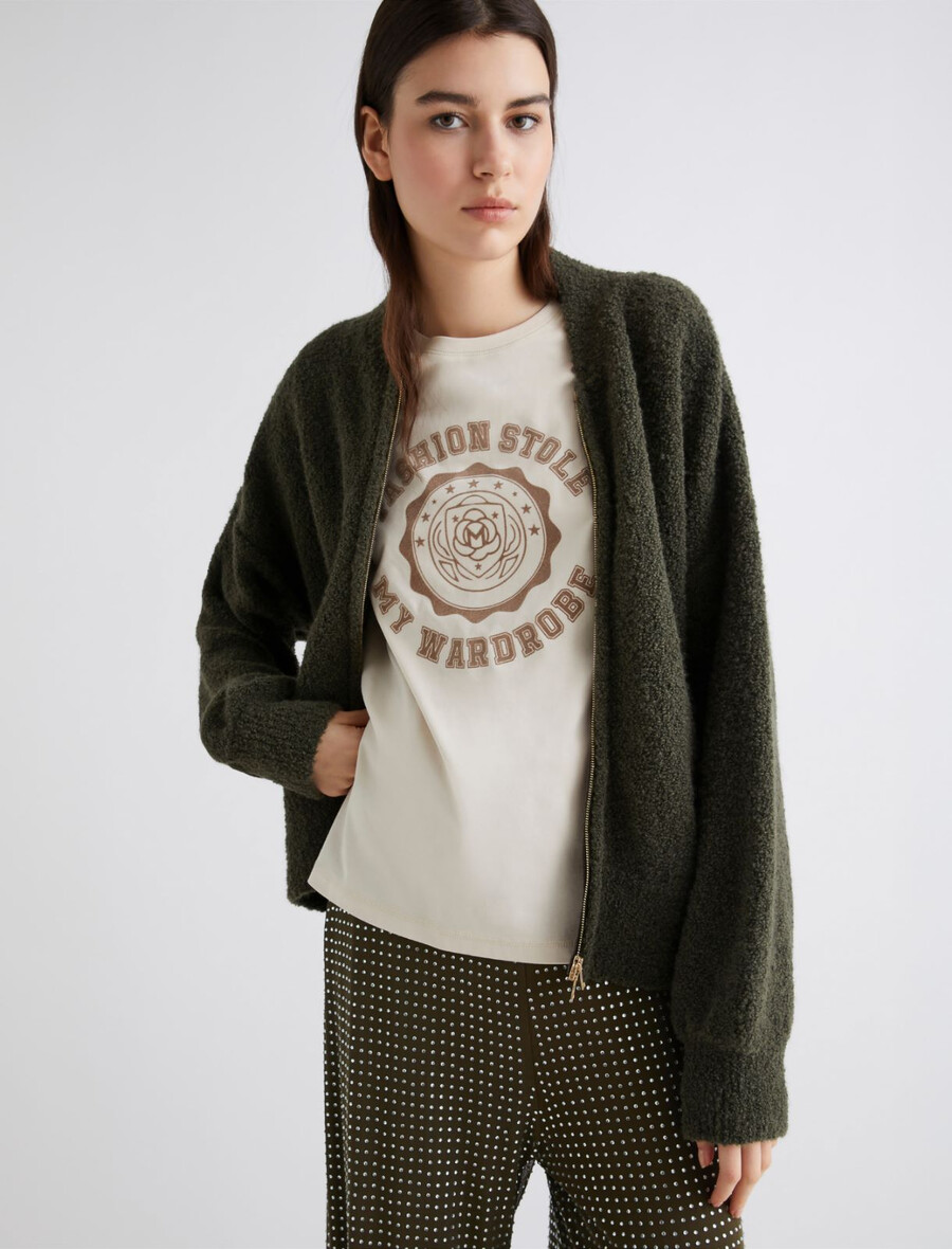 bedrucktes t-shirt – elfenbein