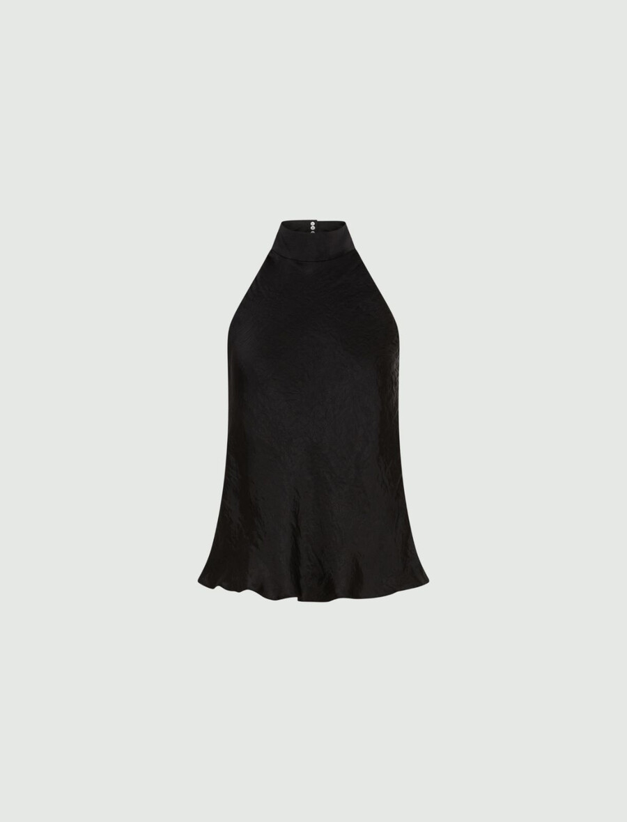 crinkle-twill-top – schwarz