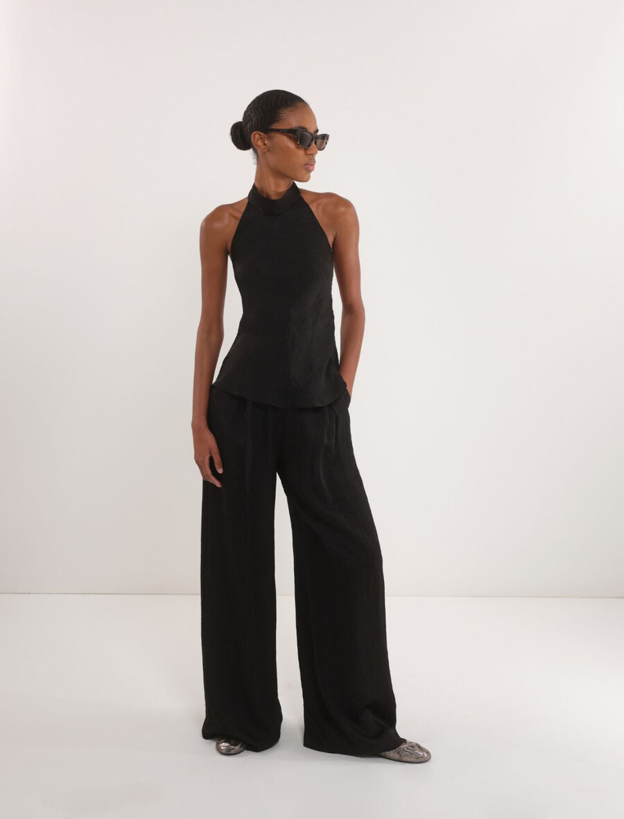 crinkle-twill-top – schwarz
