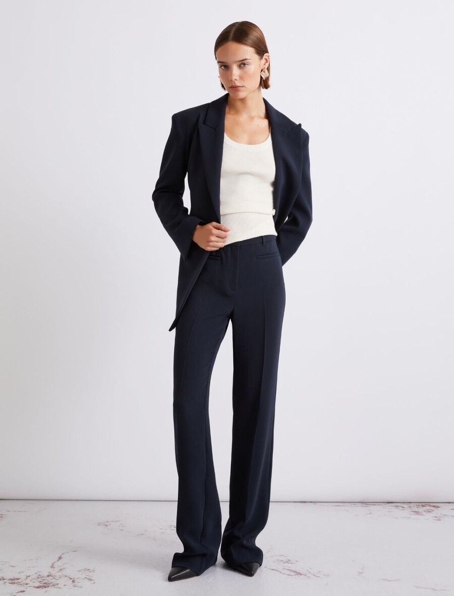 leicht ausgestellte cady-hose - marineblau
