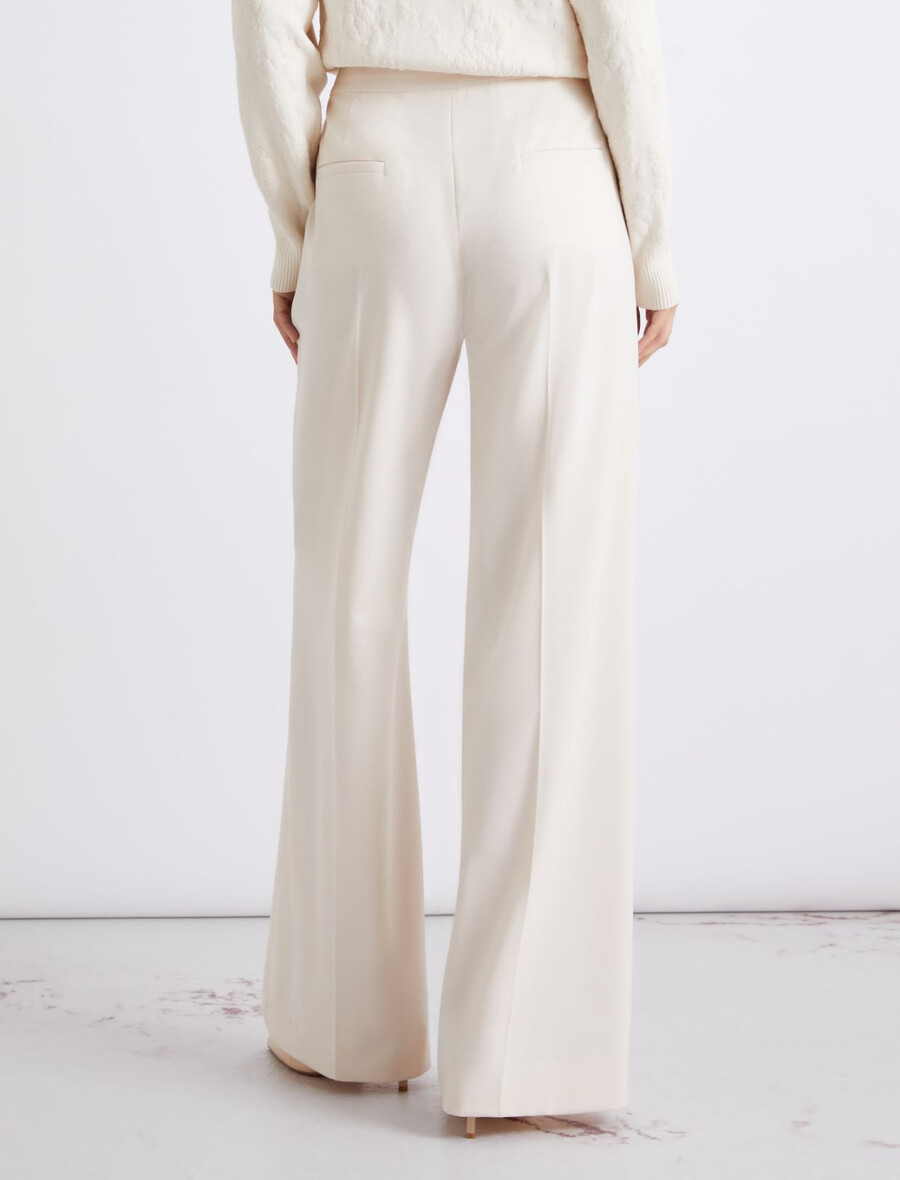 gerade geschnittene stretch-canvas-hose - weiss