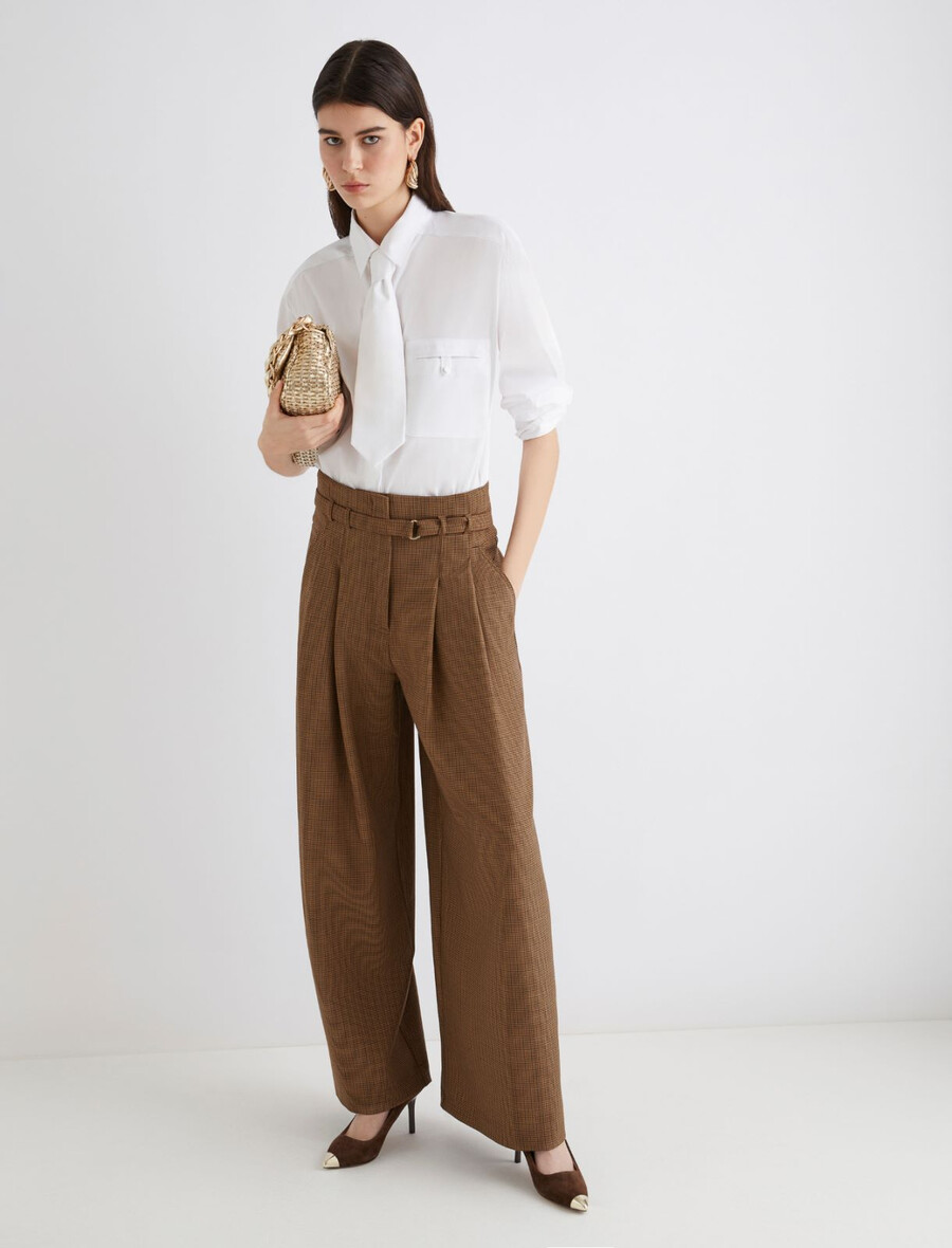 hochgeschnittene hose - camel