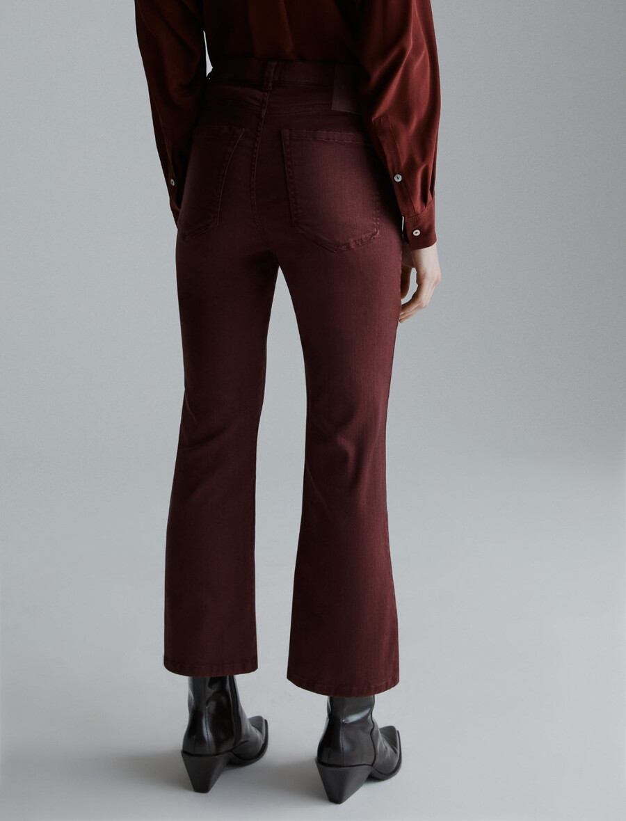 ausgestellte cropped-jeans - bordeaux