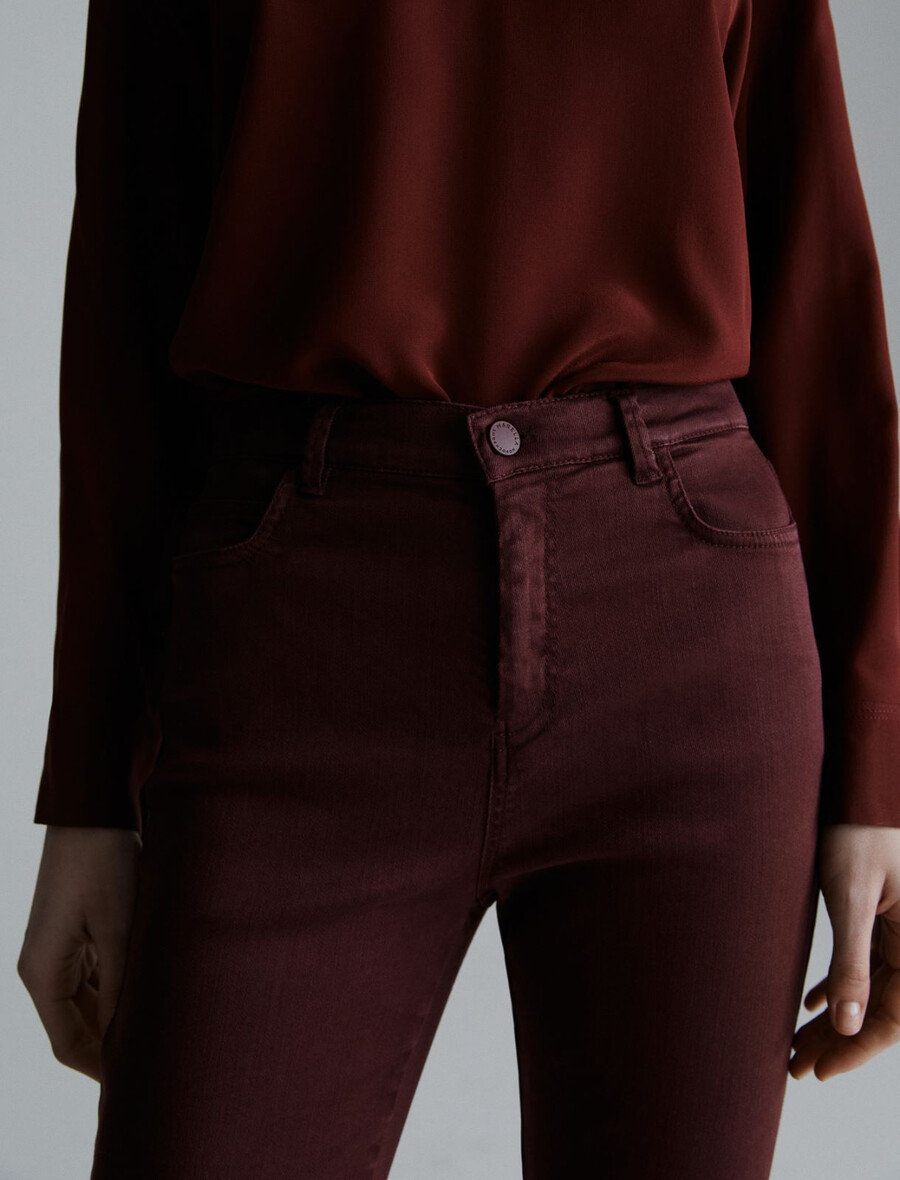 ausgestellte cropped-jeans - bordeaux