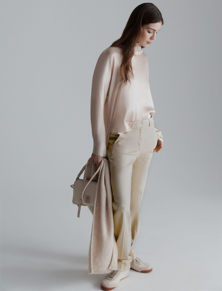 weit geschnittene hose - creme