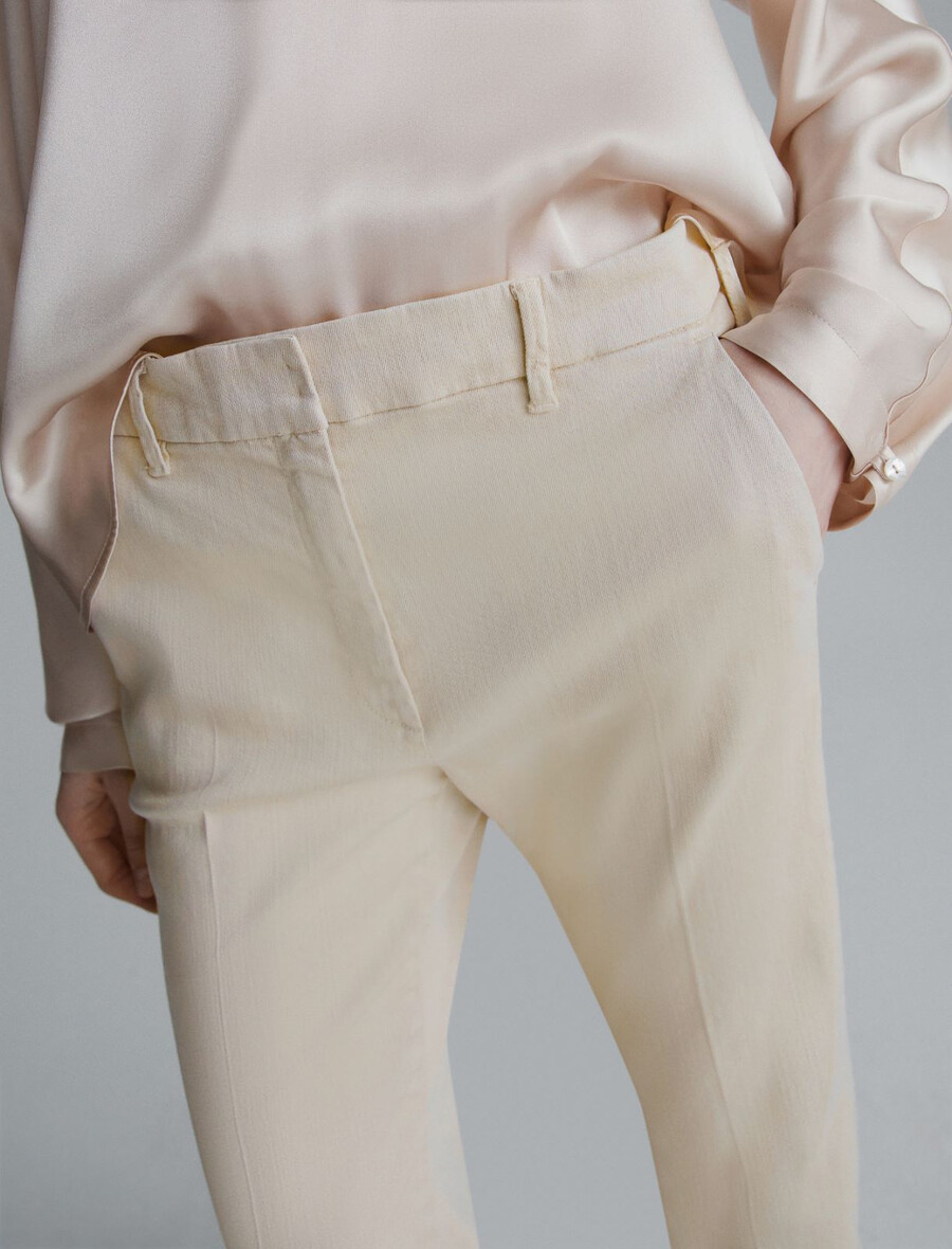 weit geschnittene hose - creme