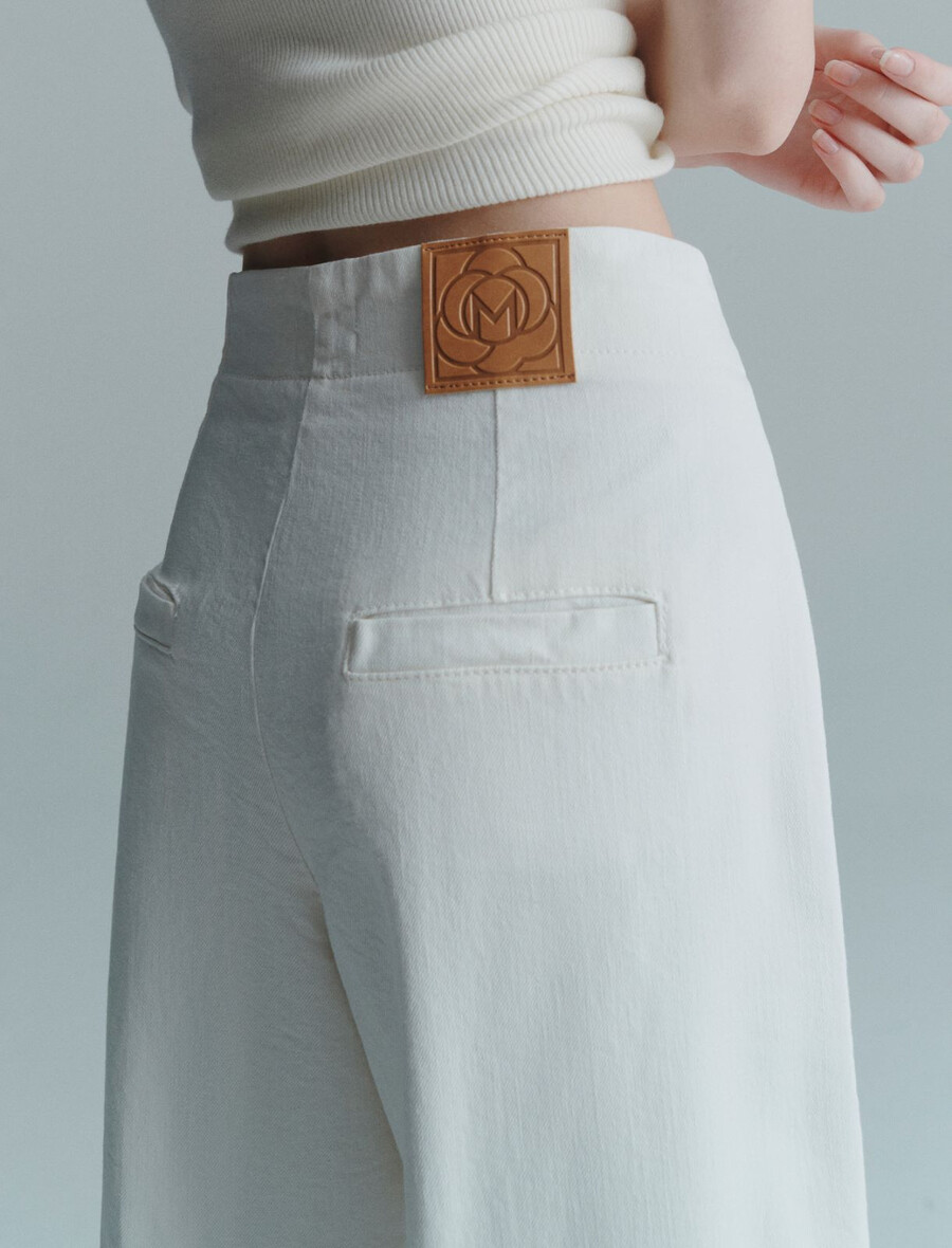 hochgeschnittene hose - weiss
