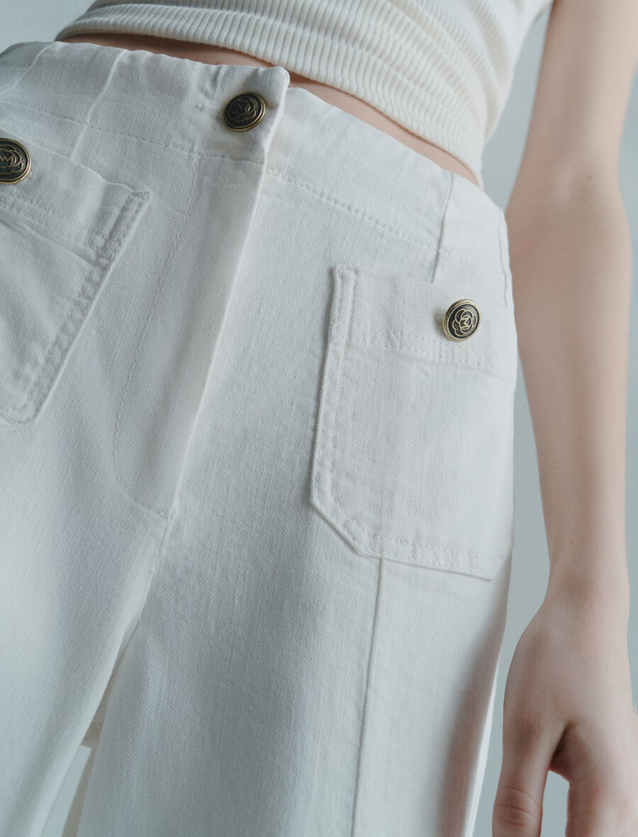 hochgeschnittene hose - weiss