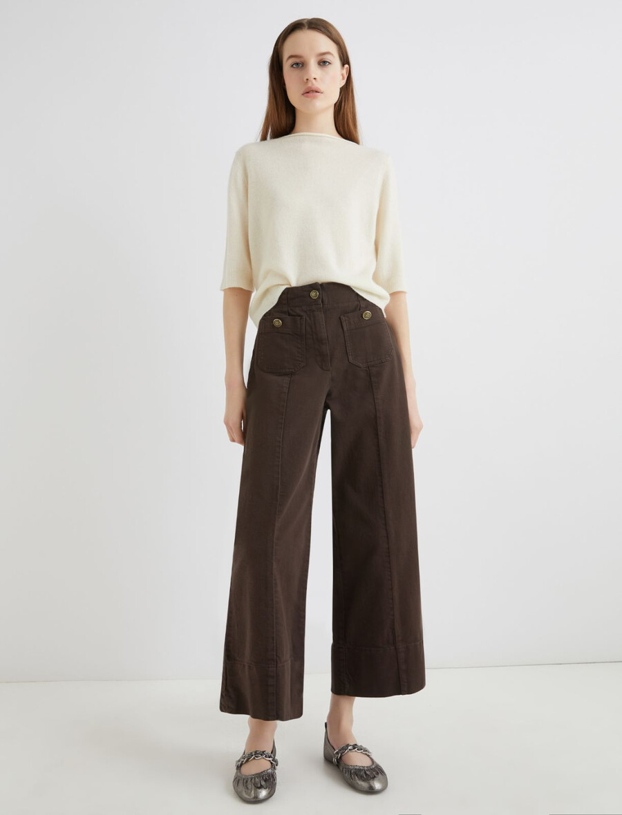 hochgeschnittene hose - braun