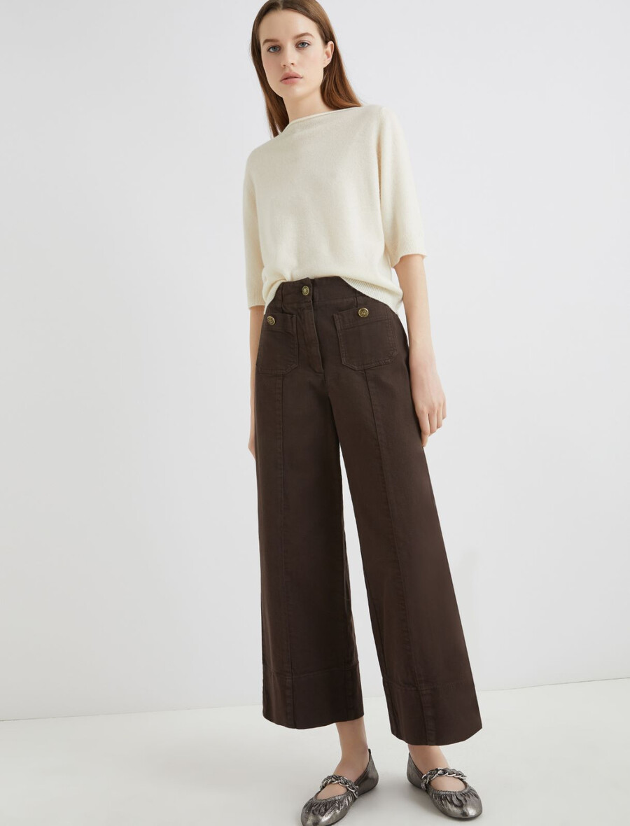 hochgeschnittene hose - braun