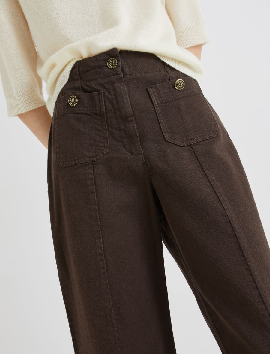 hochgeschnittene hose - braun