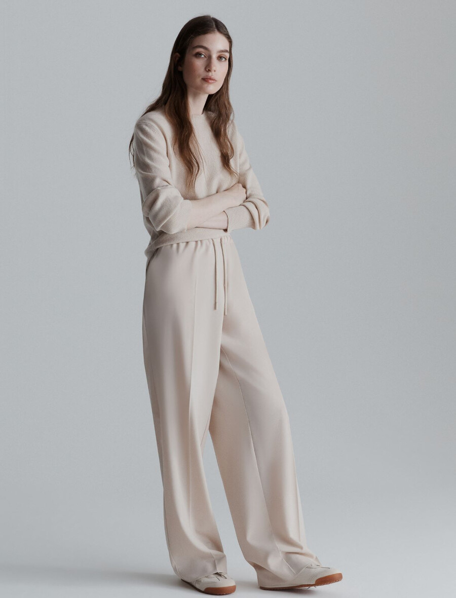 hose mit kordelzug - creme