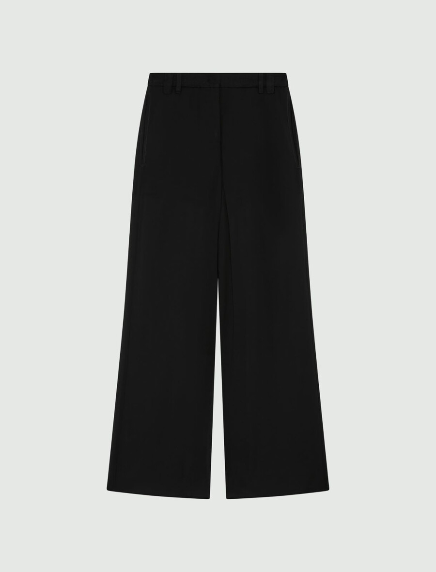 georgette-doppelhose - schwarz