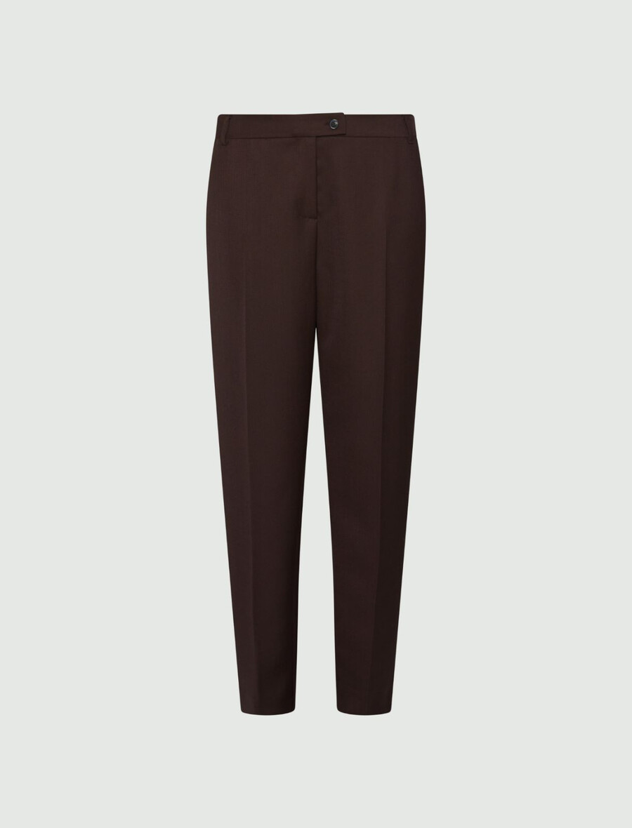 chino-hose aus wollmischgewebe - braun