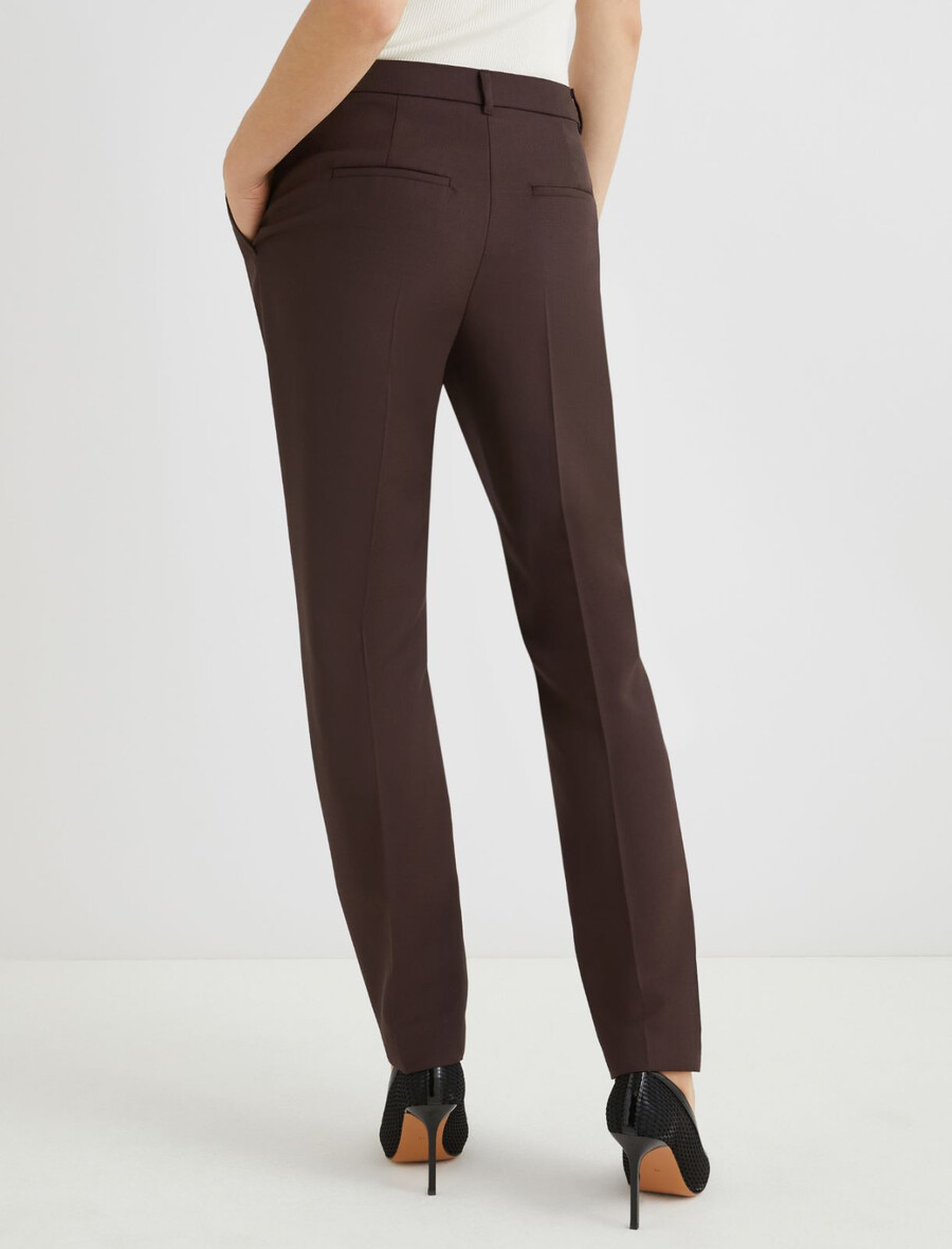 chino-hose aus wollmischgewebe - braun
