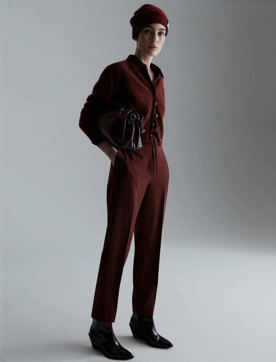 jogginghose aus stretch-twill – bordeaux