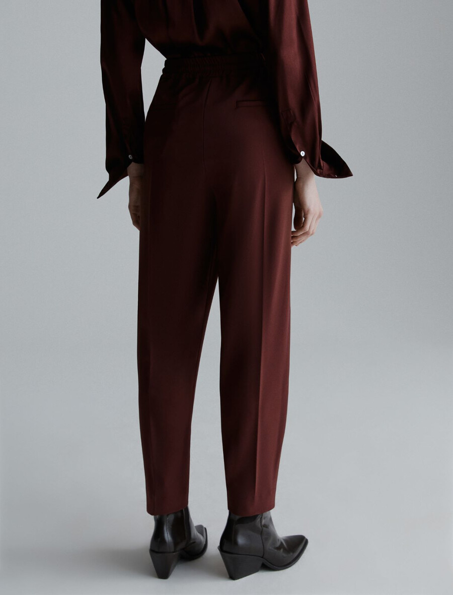 jogginghose aus stretch-twill – bordeaux