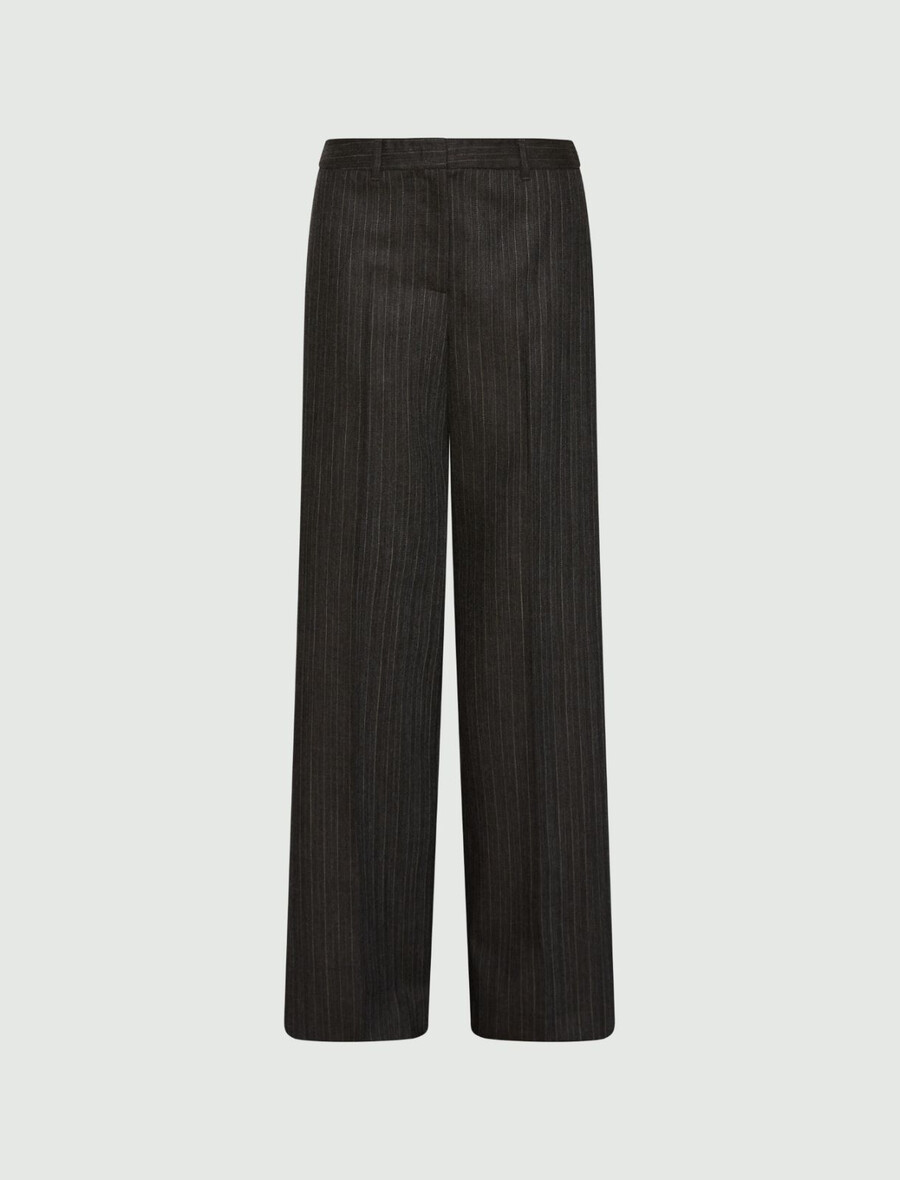 gerade geschnittene hose aus reiner wolle - braun